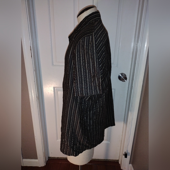 MEN'S Calvin Klein Striped Button Down Short Sleeve Shirt Sz XXL - Picture 4 of 5